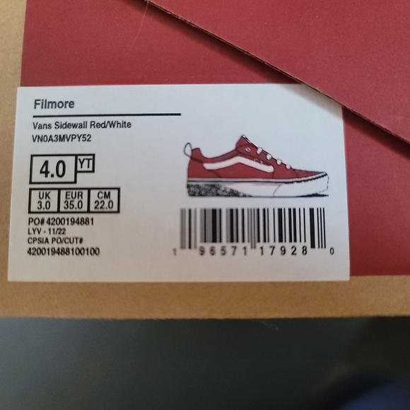 Vans Filmore Skate Shoe sz youth 4 - Picture 6 of 6